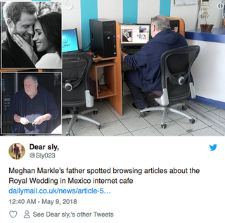 Illustration for article titled GOOD LORD, the Photos of Meghan Markle's Father Reading a Book at Starbucks Are FAKE!